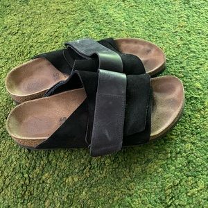 Birkenstock Sandal Kyoto Oiled Leather/Suede Leather Black | Size 9